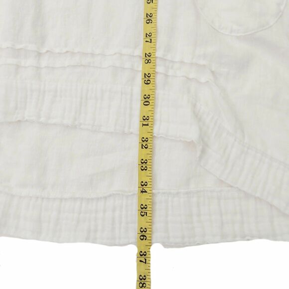 Lungo Larno Dress Womens 1X White Linen Long Sleeve Relaxed Fit Italy Beach - Picture 11 of 12